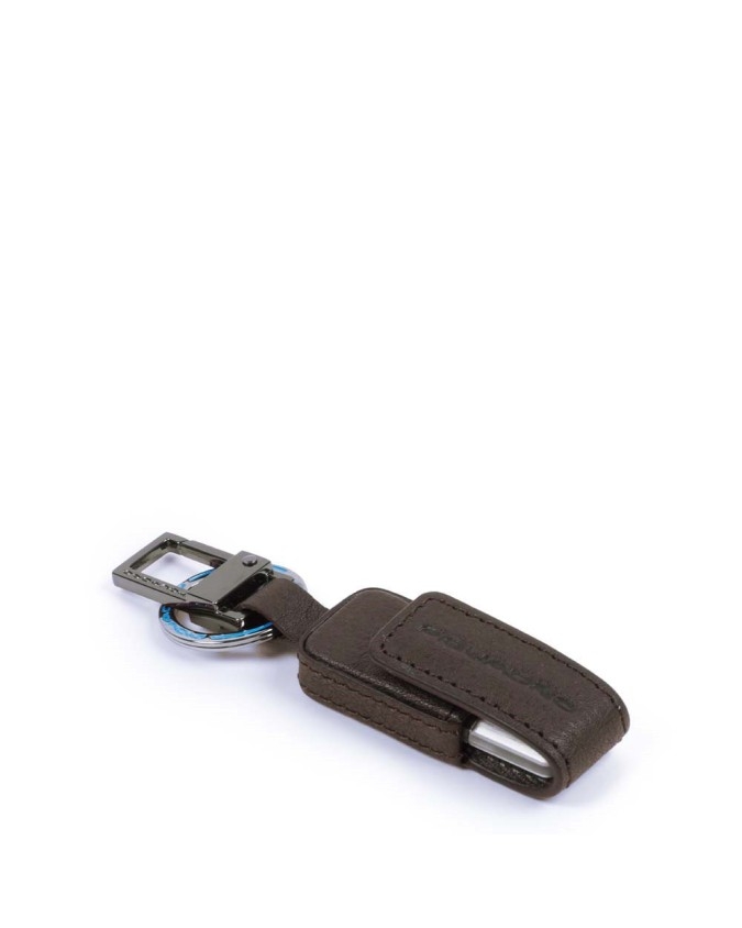Portachiavi PIQUADRO - Custodia in pelle e chiavetta USB 16 GB