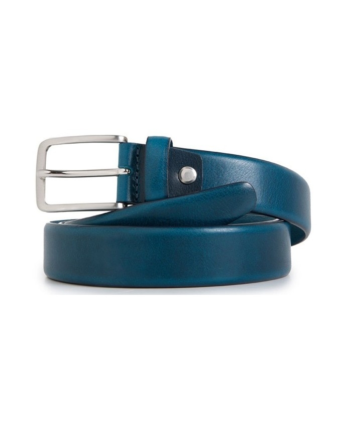 PIQUADRO - Cintura 30mm in pelle blu - Blu - CU3902C56/BLU