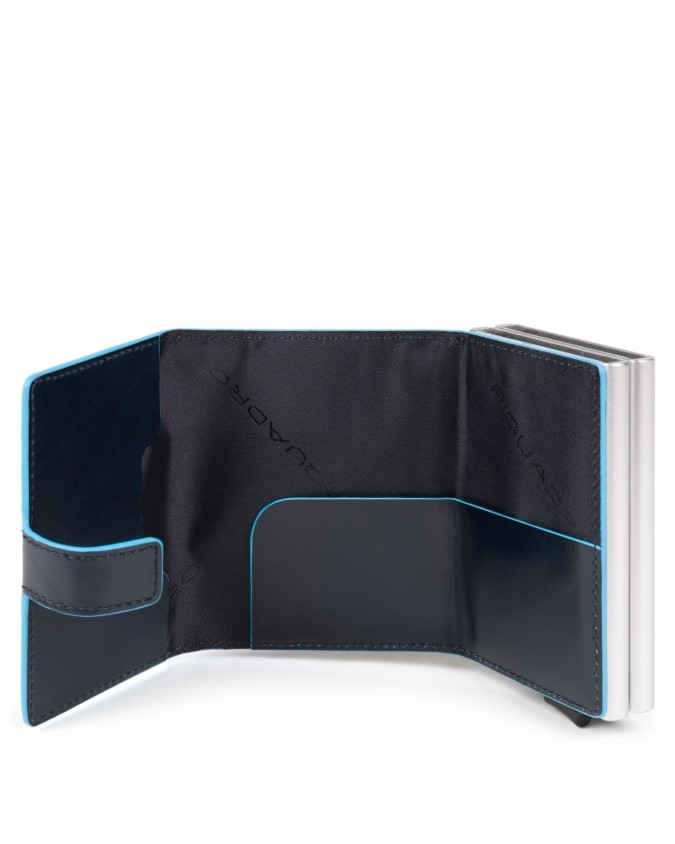 Piquadro - Porta carte di credito in pelle con protezione RFID Blue Square  