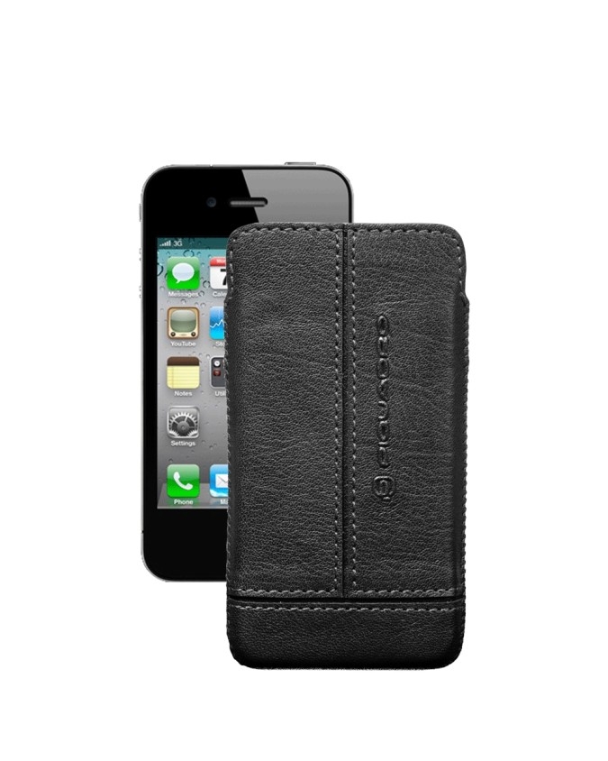 PIQUADRO - Porta iPhone4 e iPhone4S morbido in pelle - Nero -