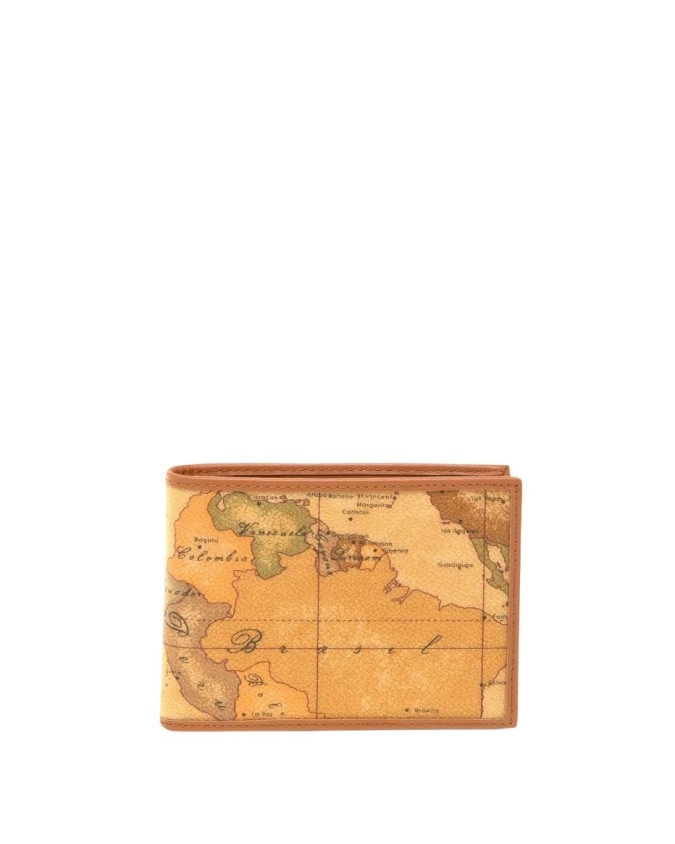 Alviero Martini Prima Classe - Portafogli in tessuto stampato con cartina geografica Geo Classic