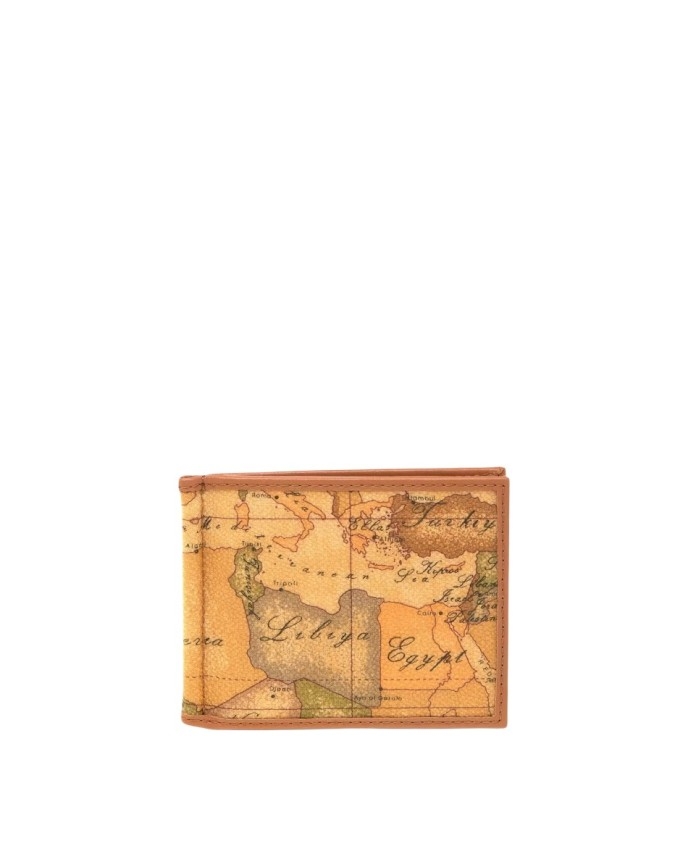 Alviero Martini Prima Classe - Portabanconote in tessuto stampato con cartina geografica Geo Classic