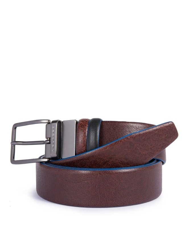 Piquadro - Cintura reversibile in pelle 35 mm Blue Square Special