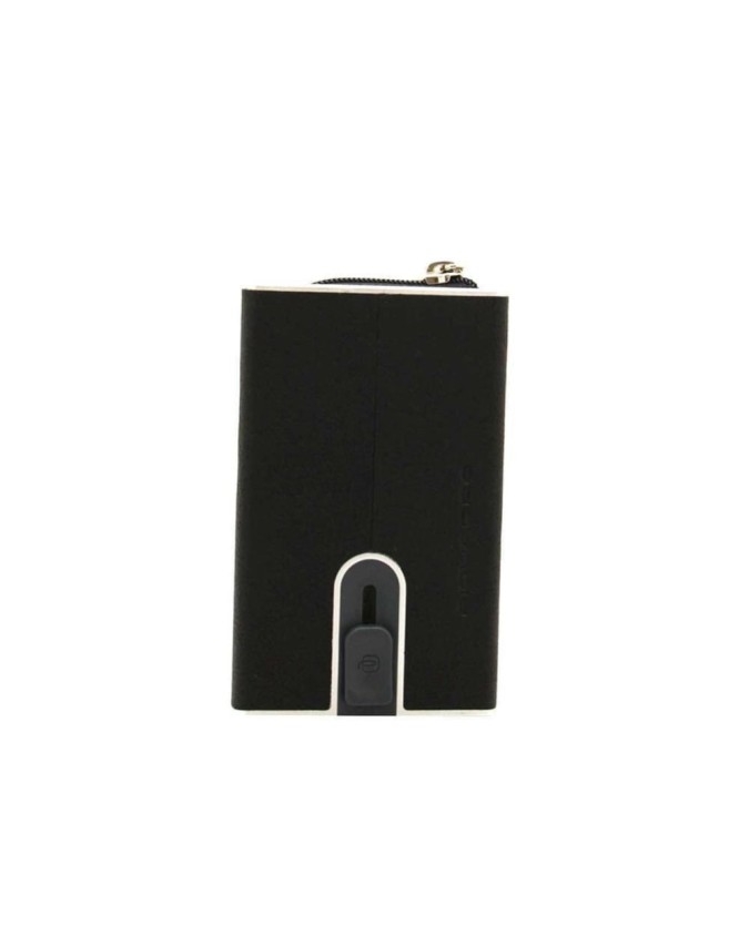 Piquadro - Portafogli compact wallet con portamonete Black Square