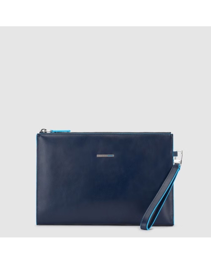 Piquadro - Pochette uomo in pelle sottile porta iPad®mini Blue Square
