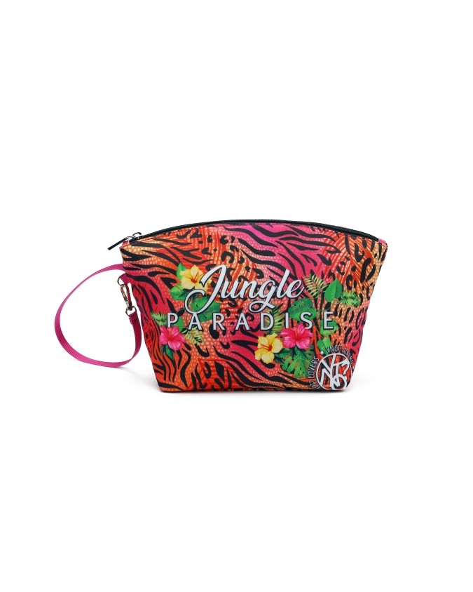 Ynot - Beauty Case in nylon con manico removibile Jungle Paradise