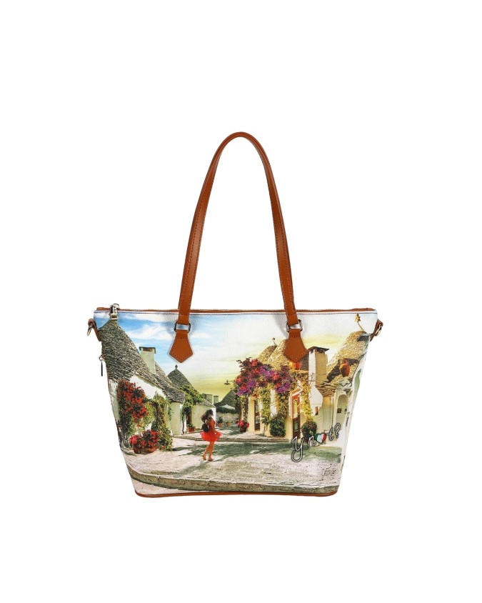 Ynot - Borsa shopping a spalla in pvc stampato Yesbag