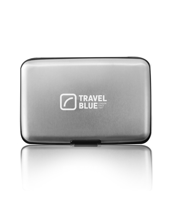 Travel Blue - Porta carte di credito in alluminio e ABS RFID