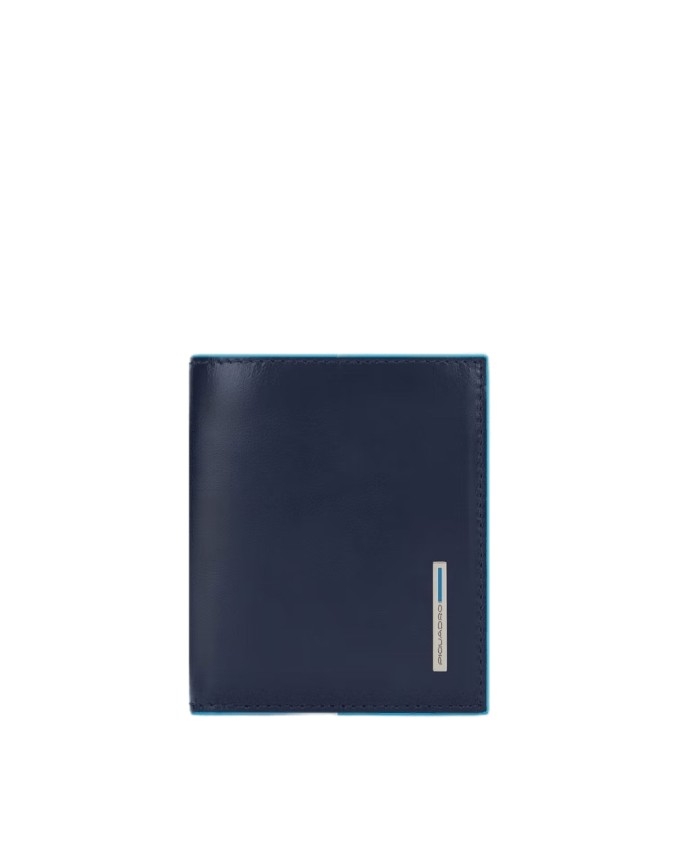 Piquadro - Portafoglio uomo in pelle verticale RFID Blue Square