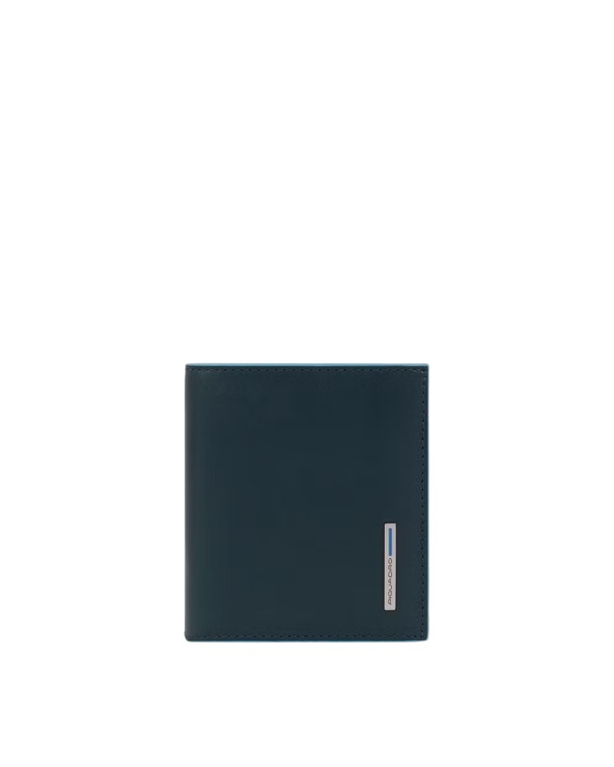 Piquadro - Portafoglio uomo verticale con porta monete RFID Blue Square