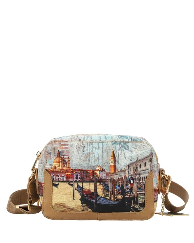 Ynot - Borsa camera bag in ecopelle stampata City Life