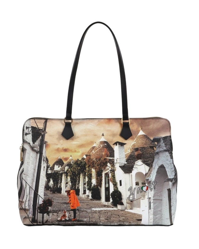 Ynot - Borsa Tote bag in ecopelle stampata Yesbag