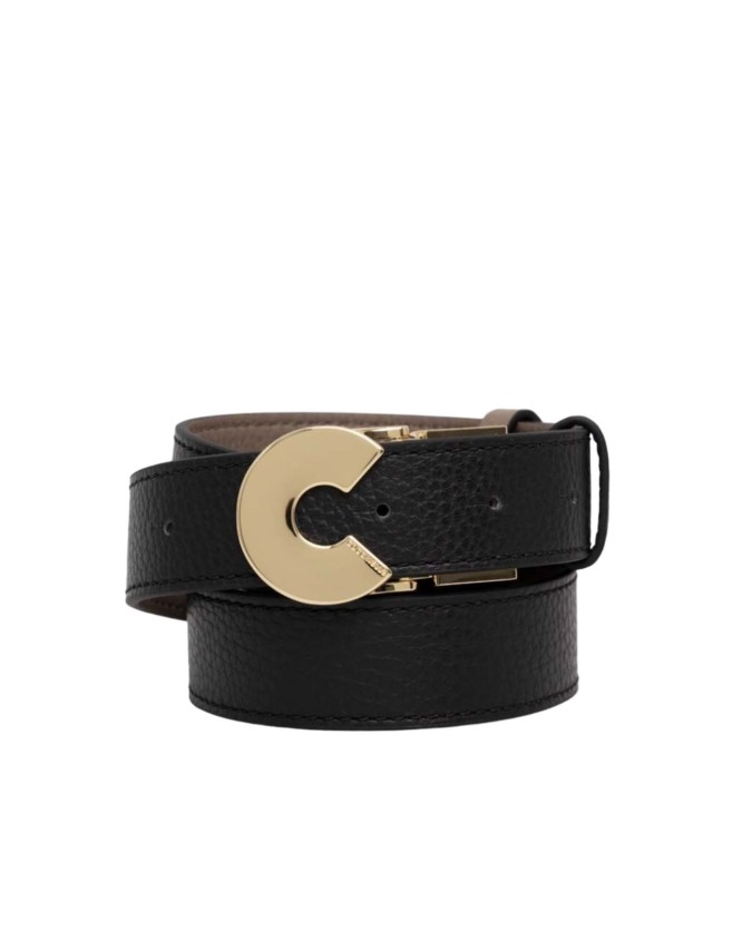 Coccinelle - Cintura donna in pelle Logo C reversibile