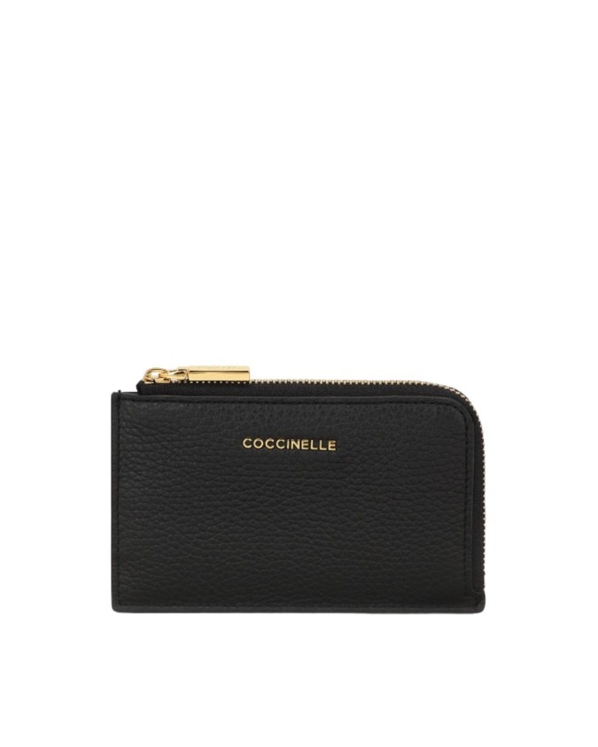Coccinelle - Porta carte di credito pelle con zip Metallic Soft