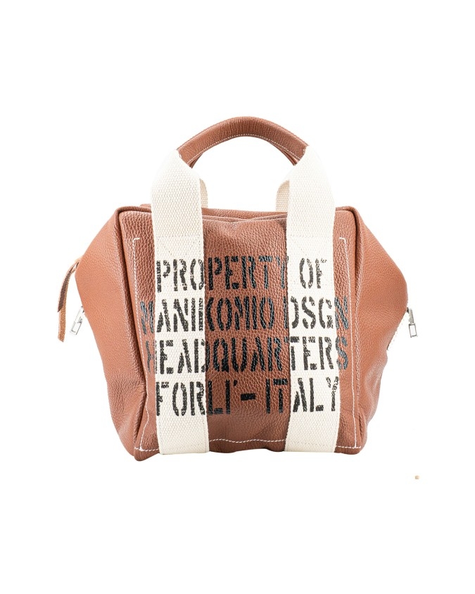 Manikomio Design - Borsa a mano in pelle Aviator's Kit Bag con tracolla