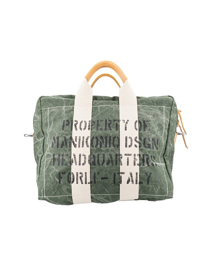 Manikomio Design - Borsa a mano grande in cotone Aviator's Kit Bag con tracolla