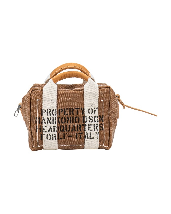 Manikomio Design - Borsa a mano Mini con tracolla in cotone Aviator's Kit Bag